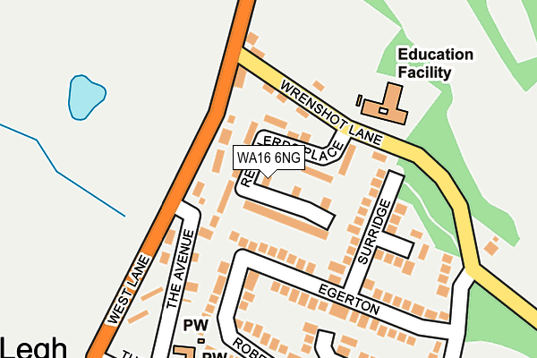 WA16 6NG map - OS OpenMap – Local (Ordnance Survey)