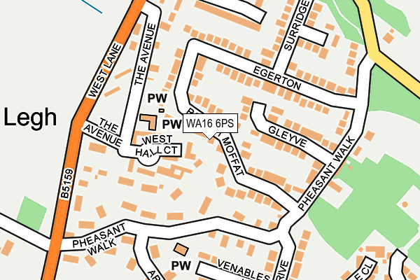 WA16 6PS map - OS OpenMap – Local (Ordnance Survey)