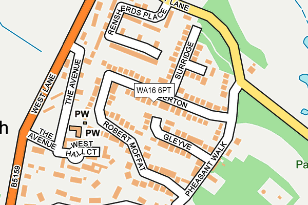WA16 6PT map - OS OpenMap – Local (Ordnance Survey)