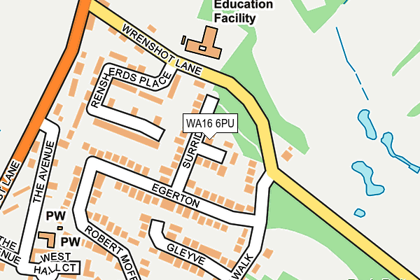 WA16 6PU map - OS OpenMap – Local (Ordnance Survey)