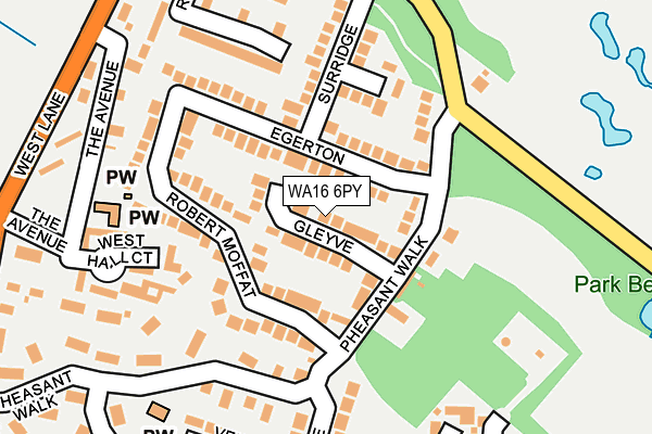 WA16 6PY map - OS OpenMap – Local (Ordnance Survey)