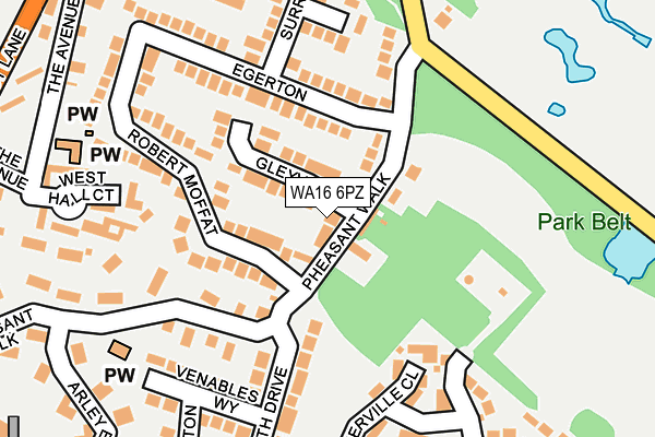 WA16 6PZ map - OS OpenMap – Local (Ordnance Survey)