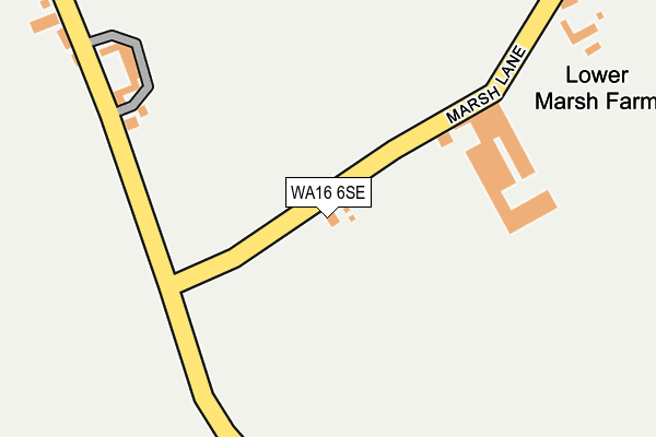 WA16 6SE map - OS OpenMap – Local (Ordnance Survey)