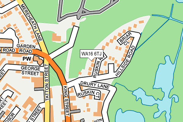 WA16 6TJ map - OS OpenMap – Local (Ordnance Survey)
