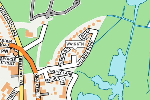 WA16 6TN map - OS OpenMap – Local (Ordnance Survey)