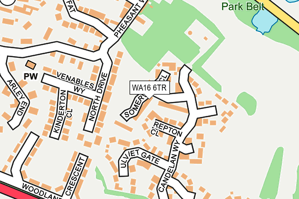 WA16 6TR map - OS OpenMap – Local (Ordnance Survey)
