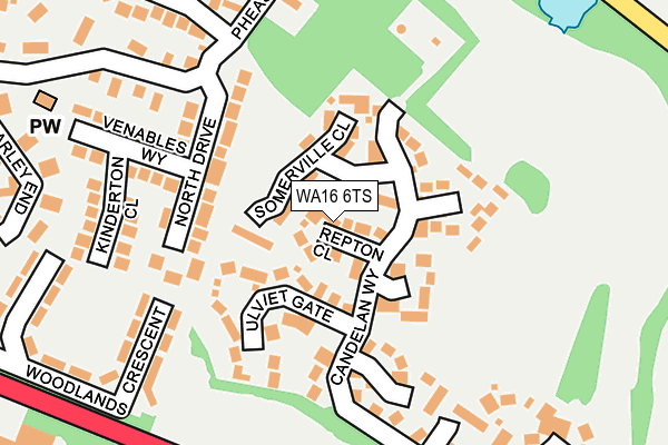 WA16 6TS map - OS OpenMap – Local (Ordnance Survey)