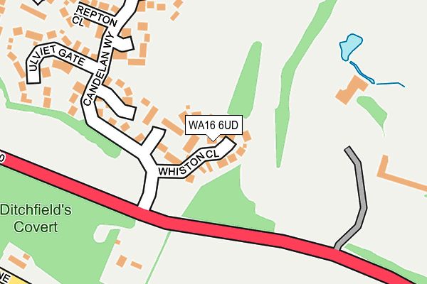 WA16 6UD map - OS OpenMap – Local (Ordnance Survey)
