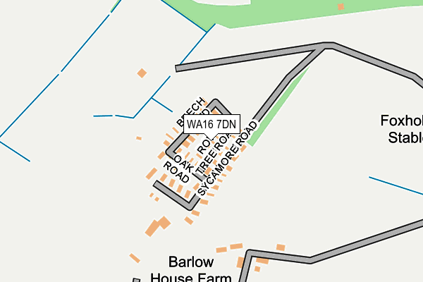 WA16 7DN map - OS OpenMap – Local (Ordnance Survey)