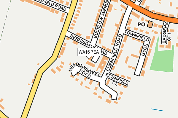 WA16 7EA map - OS OpenMap – Local (Ordnance Survey)