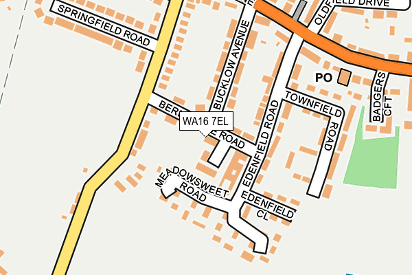 WA16 7EL map - OS OpenMap – Local (Ordnance Survey)
