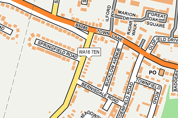 WA16 7EN map - OS OpenMap – Local (Ordnance Survey)