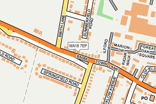 WA16 7EP map - OS OpenMap – Local (Ordnance Survey)