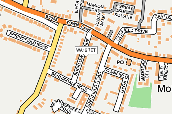 WA16 7ET map - OS OpenMap – Local (Ordnance Survey)