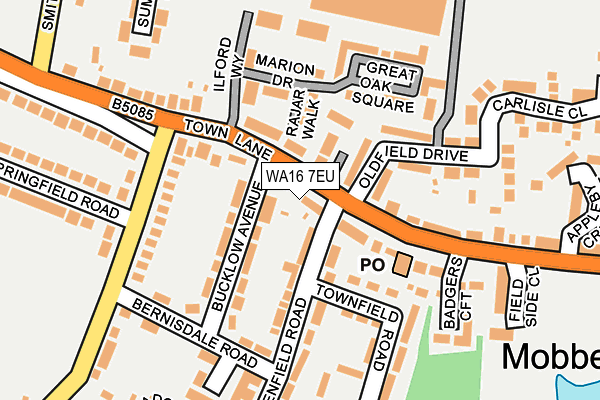 WA16 7EU map - OS OpenMap – Local (Ordnance Survey)