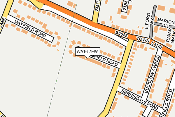 WA16 7EW map - OS OpenMap – Local (Ordnance Survey)