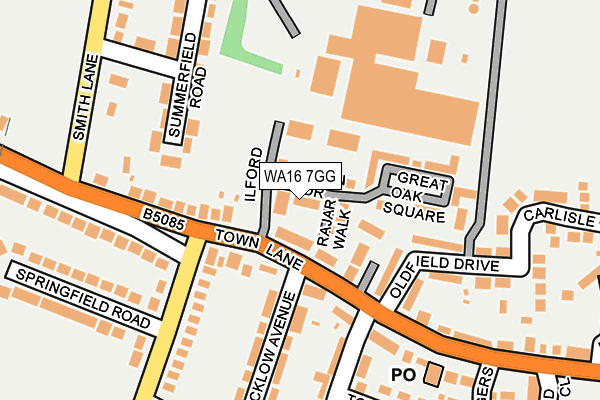 WA16 7GG map - OS OpenMap – Local (Ordnance Survey)