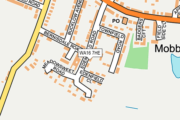 WA16 7HE map - OS OpenMap – Local (Ordnance Survey)