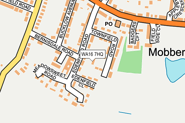 WA16 7HQ map - OS OpenMap – Local (Ordnance Survey)