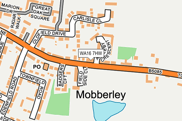 WA16 7HW map - OS OpenMap – Local (Ordnance Survey)