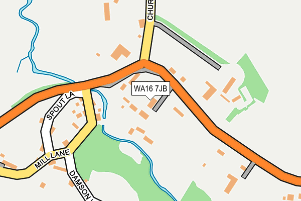 WA16 7JB map - OS OpenMap – Local (Ordnance Survey)