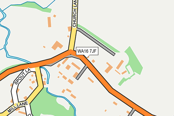 WA16 7JF map - OS OpenMap – Local (Ordnance Survey)