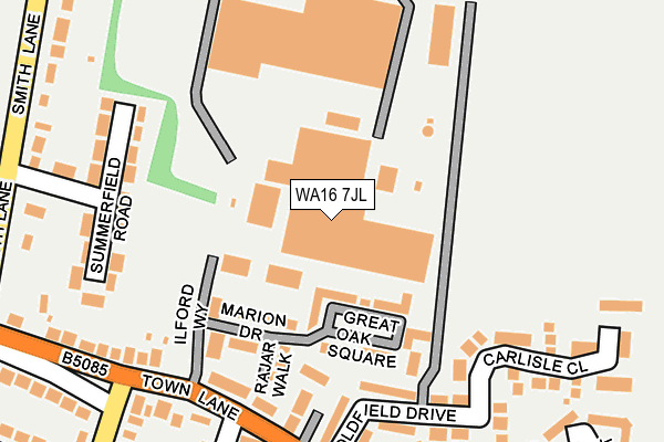 WA16 7JL map - OS OpenMap – Local (Ordnance Survey)