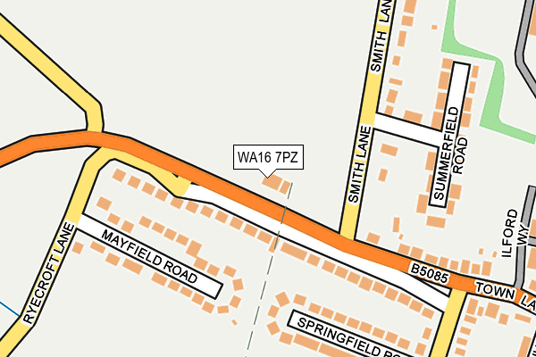 WA16 7PZ map - OS OpenMap – Local (Ordnance Survey)