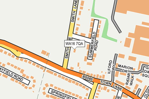 WA16 7QA map - OS OpenMap – Local (Ordnance Survey)