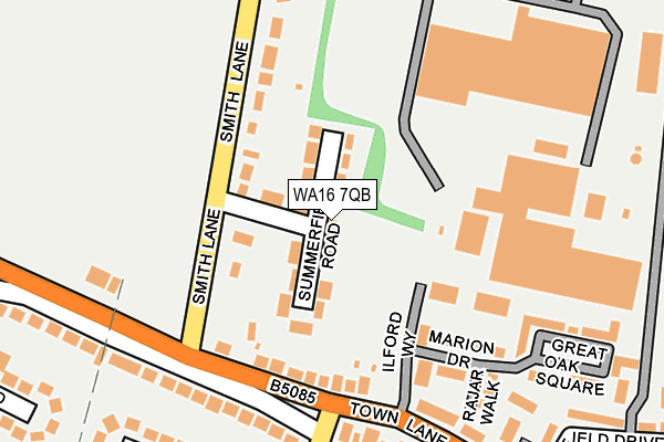 WA16 7QB map - OS OpenMap – Local (Ordnance Survey)