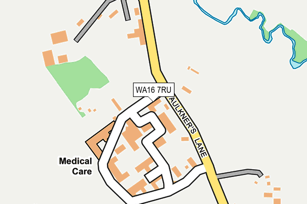 WA16 7RU map - OS OpenMap – Local (Ordnance Survey)