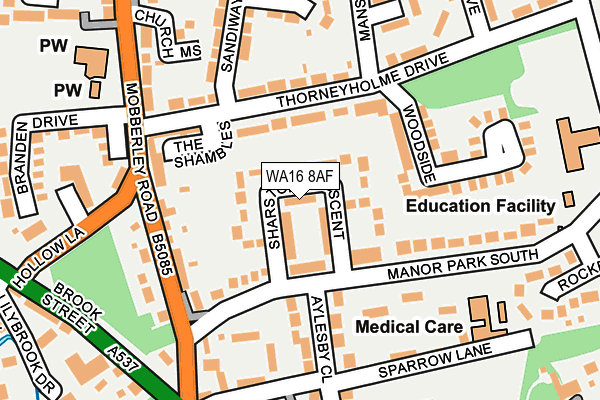 Map of CHESHIRE CACI CLINIC LTD at local scale