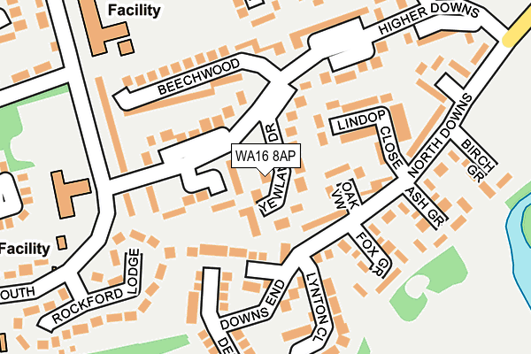 WA16 8AP map - OS OpenMap – Local (Ordnance Survey)