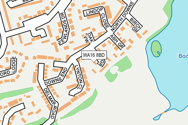 WA16 8BD map - OS OpenMap – Local (Ordnance Survey)