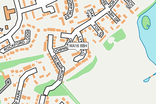 WA16 8BH map - OS OpenMap – Local (Ordnance Survey)
