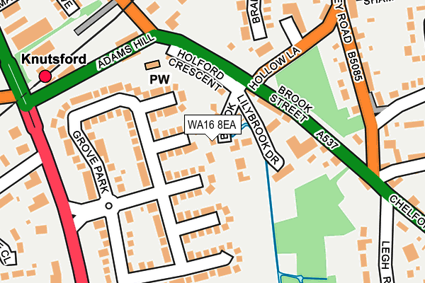 WA16 8EA map - OS OpenMap – Local (Ordnance Survey)