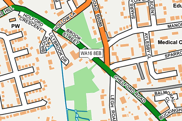 WA16 8EB map - OS OpenMap – Local (Ordnance Survey)