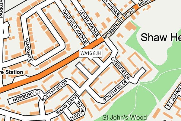 WA16 8JH map - OS OpenMap – Local (Ordnance Survey)