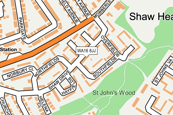 WA16 8JJ map - OS OpenMap – Local (Ordnance Survey)