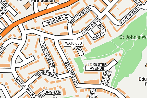 WA16 8LD map - OS OpenMap – Local (Ordnance Survey)