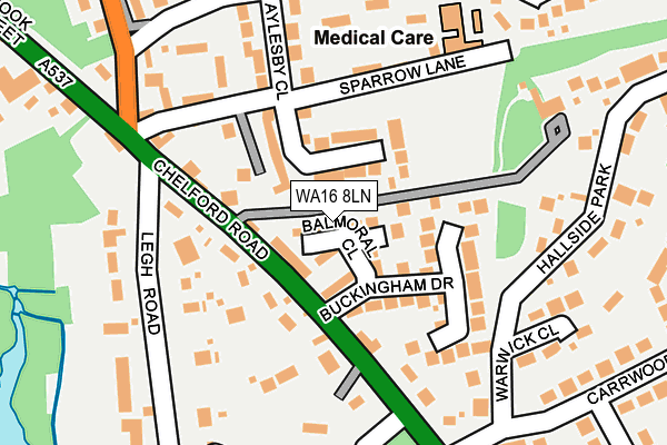 WA16 8LN map - OS OpenMap – Local (Ordnance Survey)