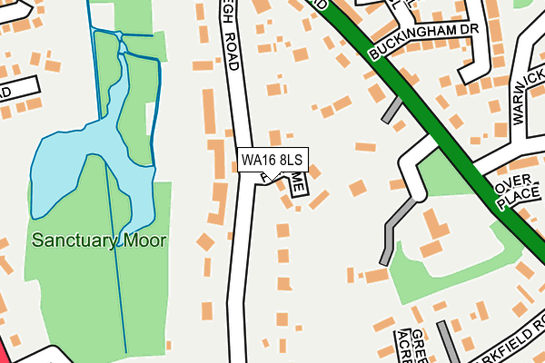 WA16 8LS map - OS OpenMap – Local (Ordnance Survey)