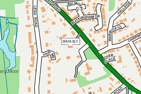 WA16 8LY map - OS OpenMap – Local (Ordnance Survey)