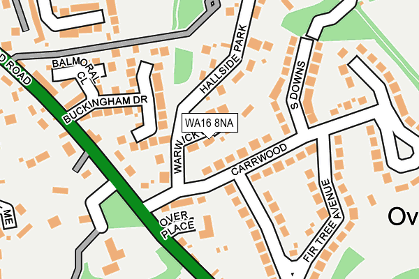 WA16 8NA map - OS OpenMap – Local (Ordnance Survey)