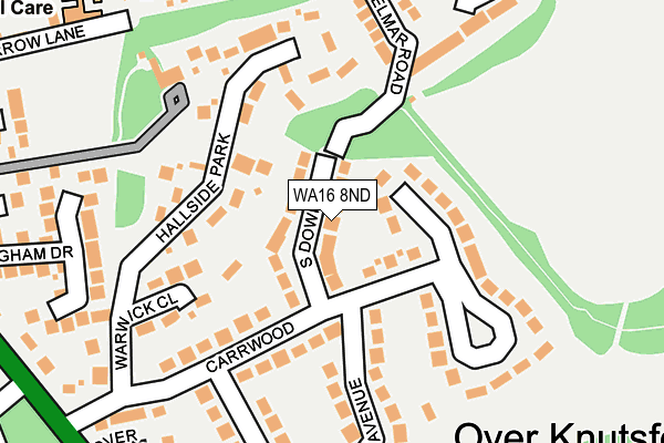 WA16 8ND map - OS OpenMap – Local (Ordnance Survey)