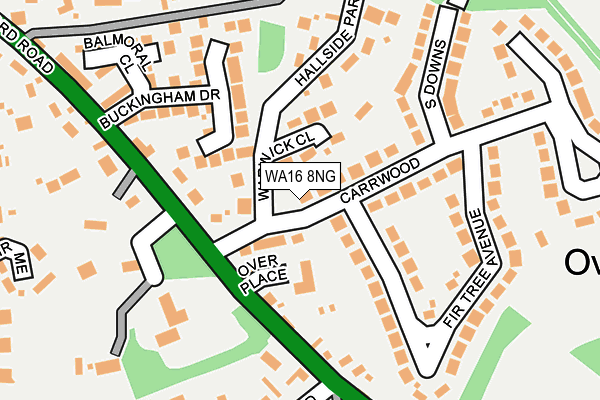 WA16 8NG map - OS OpenMap – Local (Ordnance Survey)