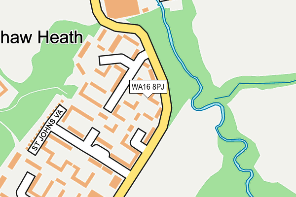 WA16 8PJ map - OS OpenMap – Local (Ordnance Survey)