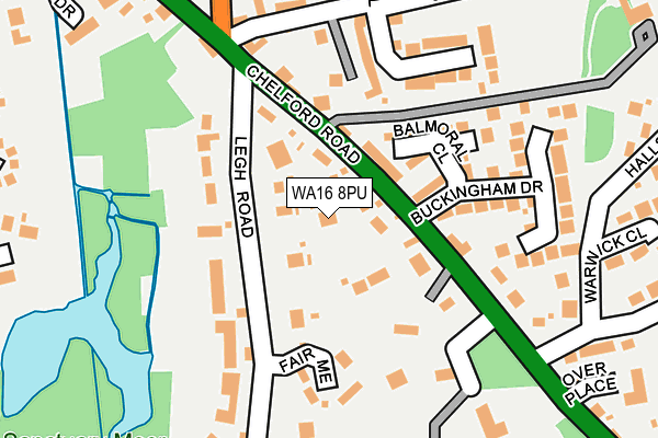 WA16 8PU map - OS OpenMap – Local (Ordnance Survey)