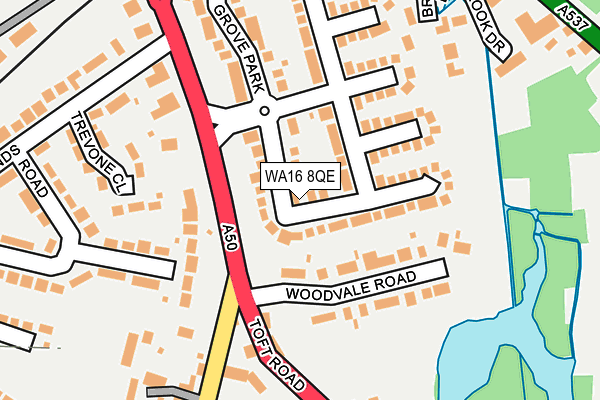 WA16 8QE map - OS OpenMap – Local (Ordnance Survey)