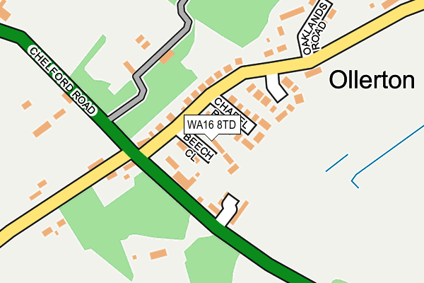 WA16 8TD map - OS OpenMap – Local (Ordnance Survey)